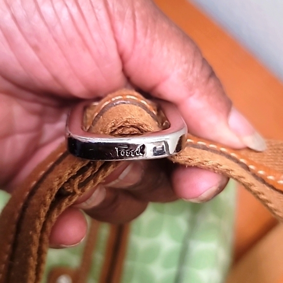 FOSSIL MARLOW CAMERA STYLE GREEN SIGNATURE CROSSBODY TOTE SHOULDER MEDIUM BAG - Picture 11 of 16